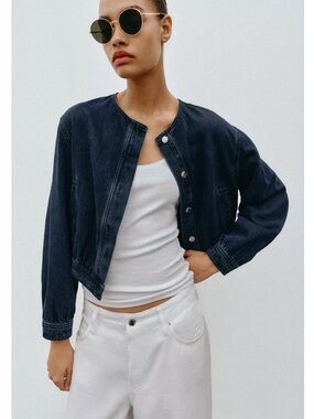 Zara Z1975 DENIM BOMBER JACKET